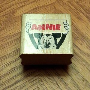 disney mickey mouse annie rubber stamp wood mount name stamp mickey paper crafts